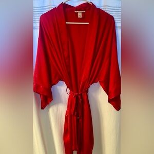 Victoria's Secret Vibrant Red Satin Robe